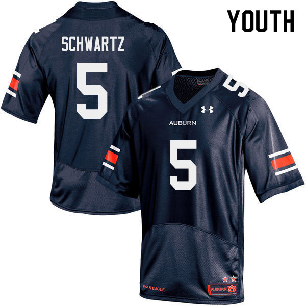 Youth #5 Anthony Schwartz Auburn Tigers College Football Jerseys Sale-Navy